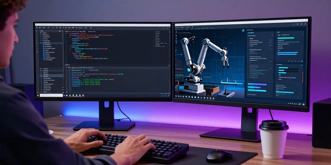 GO8 platform presenting innovative software solutions in a modern tech workspace.
