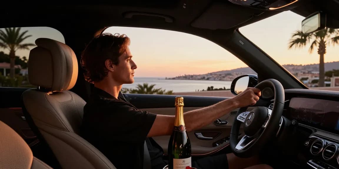 Service de transfert privé Nice Monaco dans un véhicule de luxe sur la Côte d'Azur
