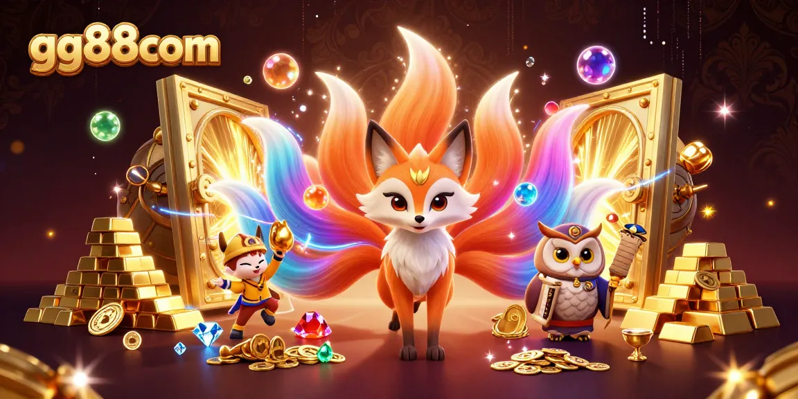 Winning at gg88com: Experience the thrill of casino games with dazzling characters and treasures.