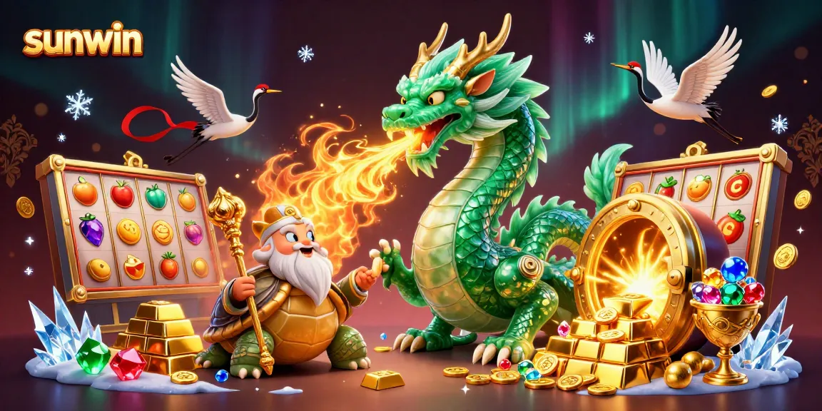 Experience exciting gameplay at sunwin with a vibrant casino scene featuring mystical characters and bountiful treasures.