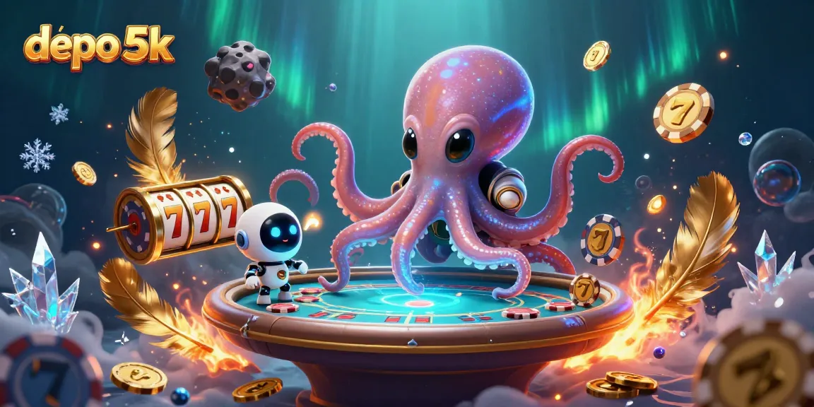 Join the excitement at depo 5k with alien octopus gaming at the holographic poker table surrounded by cosmic tokens.
