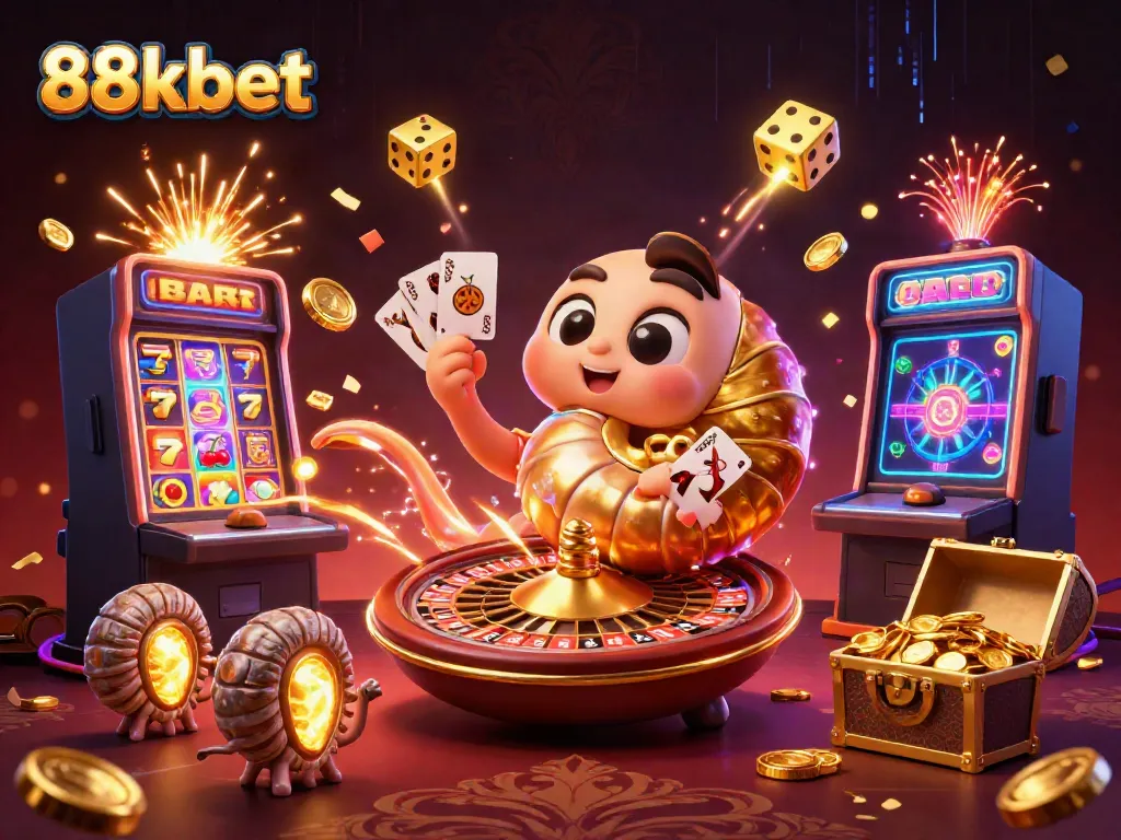 Experience the exciting world of 88kbet with an ancient giant nautilus roulette scene bursting with colorful game elements.