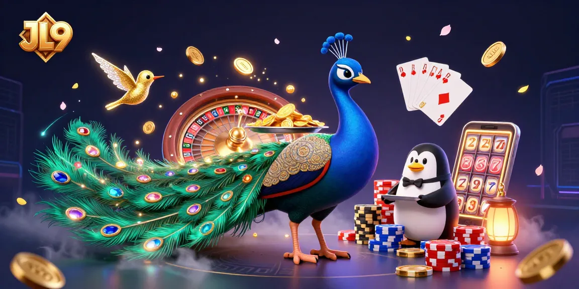 JL9 provides an immersive casino experience with vibrant characters amidst dazzling gaming elements.