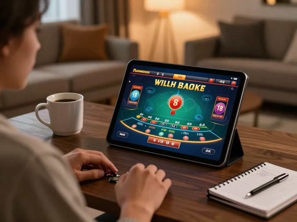Engaging with VIN88 through a live dealer blackjack session on a tablet at home.