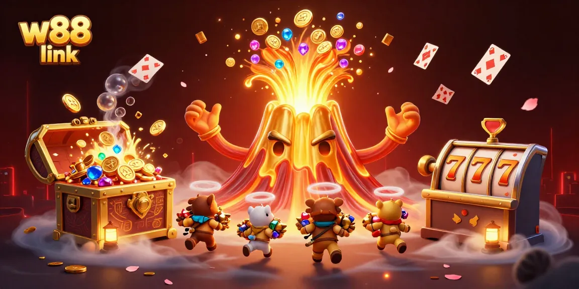 Engage with the thrilling world of w88 link while escaping a treasure-laden volcano eruption!