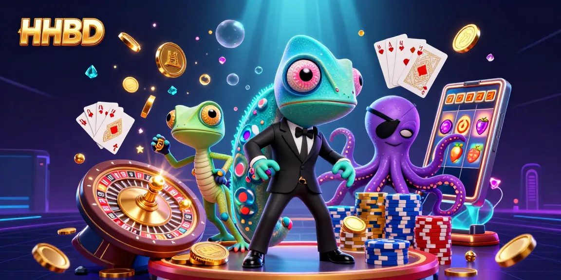 HHBD showcases vibrant casino adventure with colorful characters and dynamic slots.