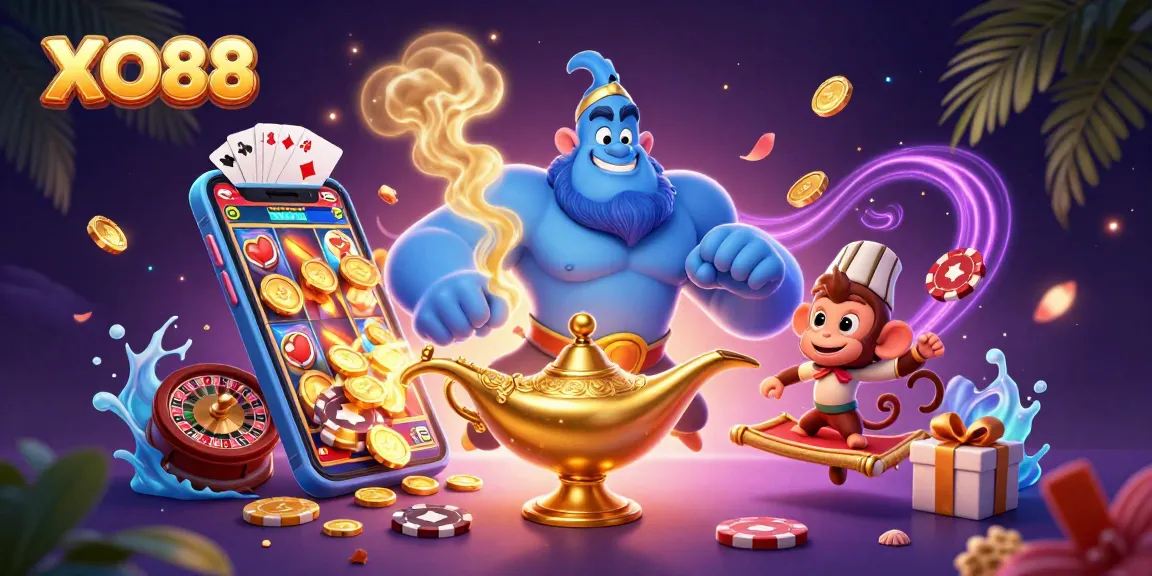 Experience thrilling gameplay at XO88 with vibrant casino elements and dynamic characters in action.