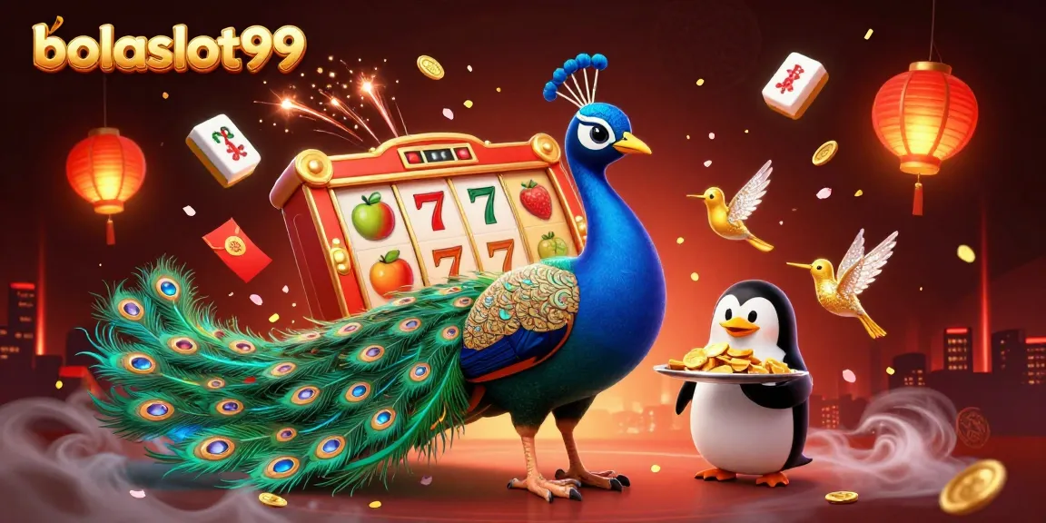 Engage with bolaslot99 in a vibrant 3D casino scene filled with excitement and rich details.