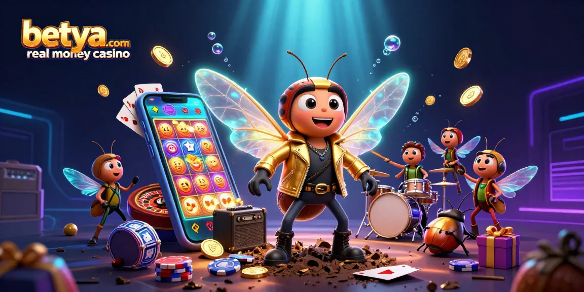 Experience the excitement at betya.com real money casino with a vibrant rock star casino scene featuring dynamic game elements.