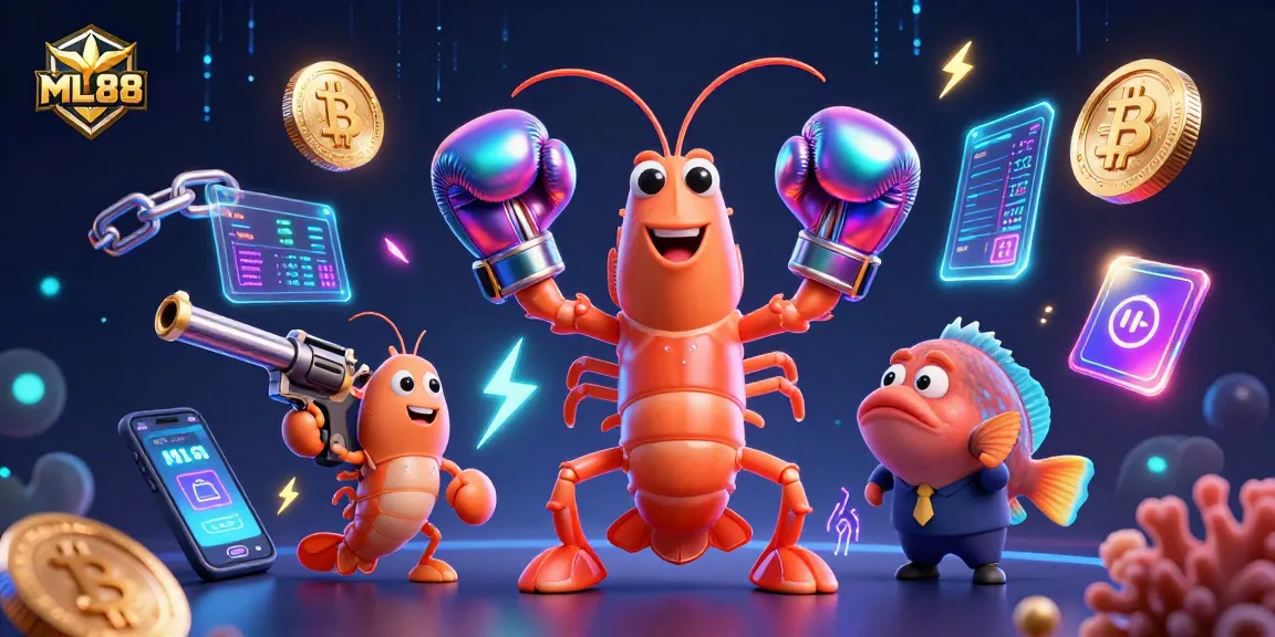 Experience thrilling gaming action at ML88 with vibrant 3D characters and crypto elements.