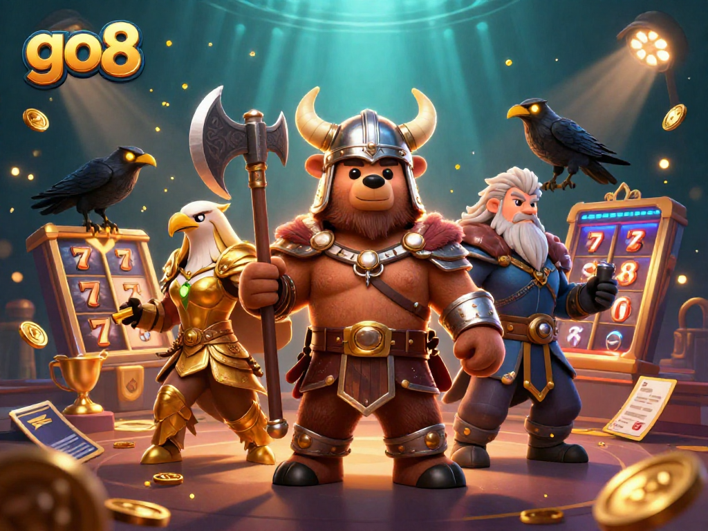Engage with go8's thrilling slots as the Viking bear and Valkyrie eagle prepare for epic wins.