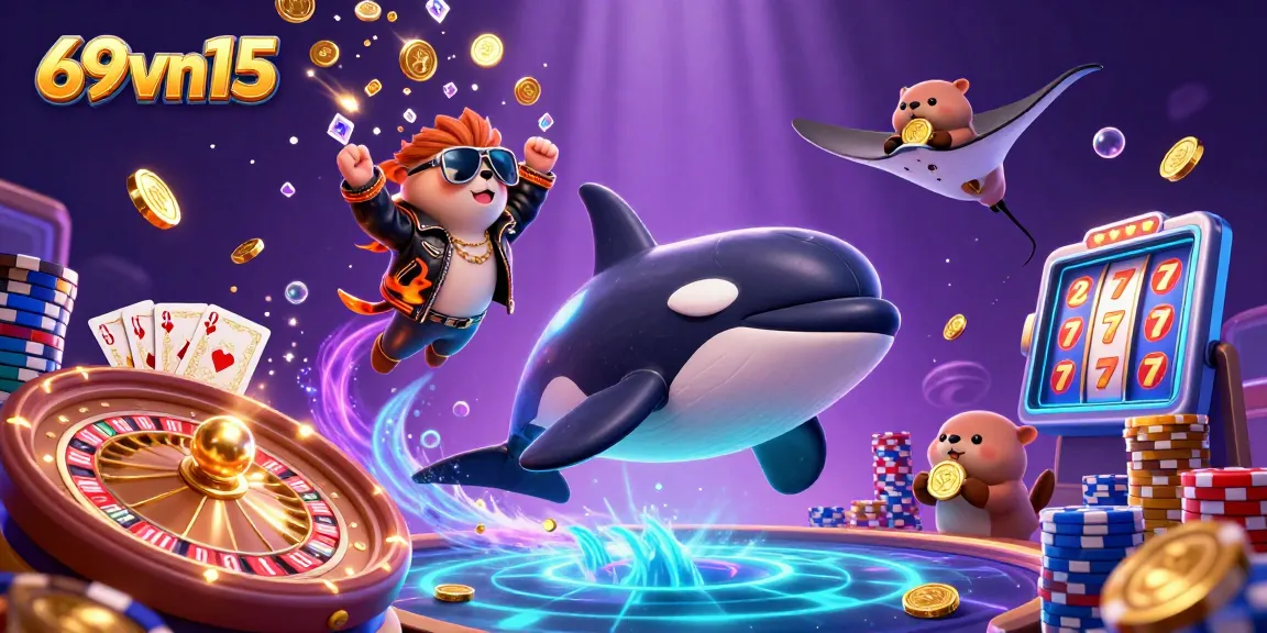 Experience exciting gameplay with 69vn15 as sea creatures celebrate wins with golden coins.