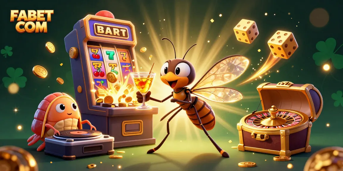 Join the excitement with FABET COM as the frozen mosquito mascot celebrates a jackpot!