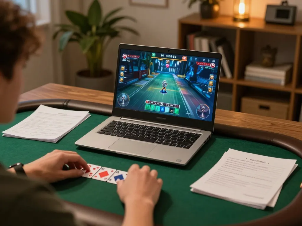 Player enjoying poker at home using GK88, focusing on strategy and gameplay.