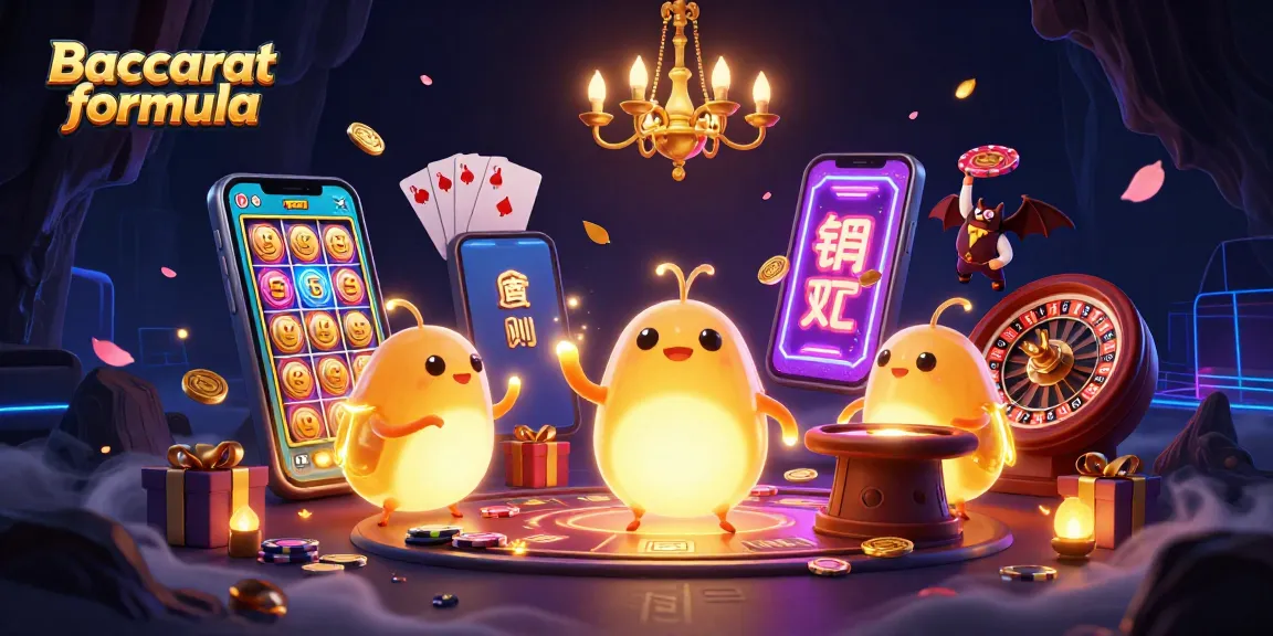 Experience the Baccarat formula with vibrant glowworms illuminating a dynamic cave casino scene.