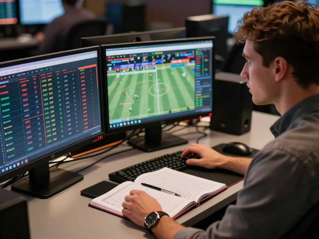 Engaging in strategic sports betting with live odds displayed at home, keonhacaii providing accurate insights.