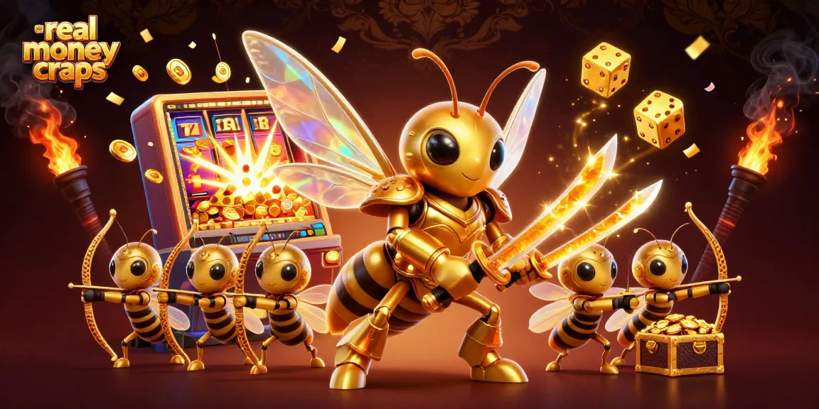 Experience real money online craps through this vibrant 3D casino scene filled with excitement.