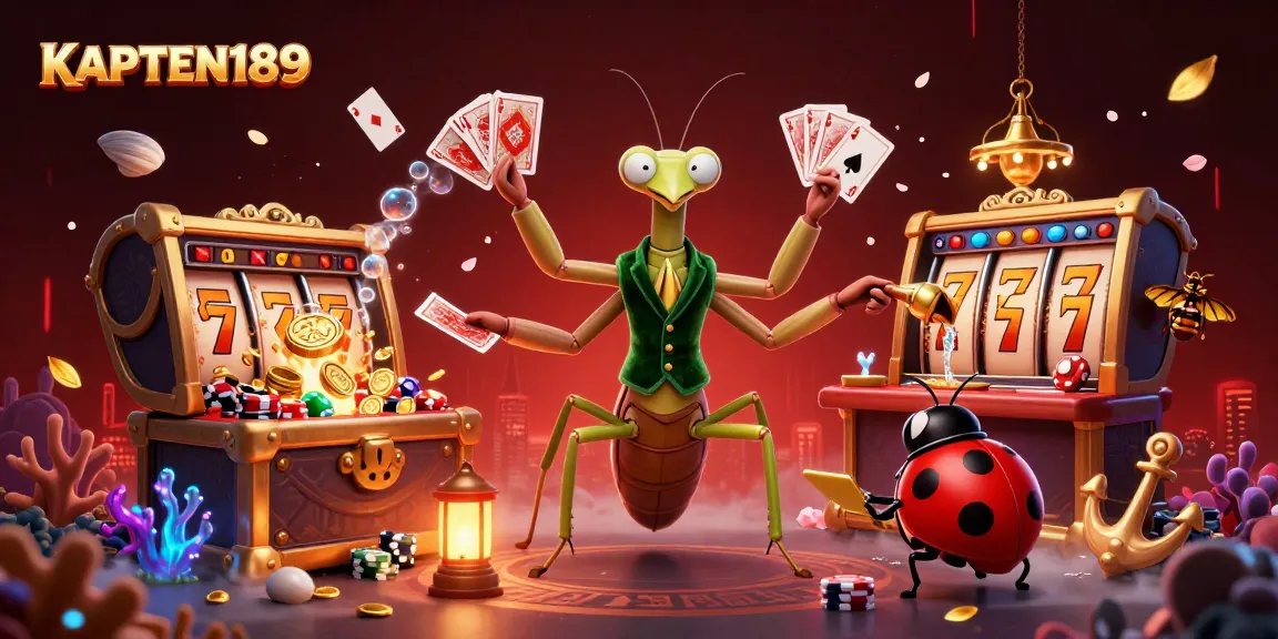 KAPTEN189 merayakan slot online dengan karakter lucu dan harta karun berkilau