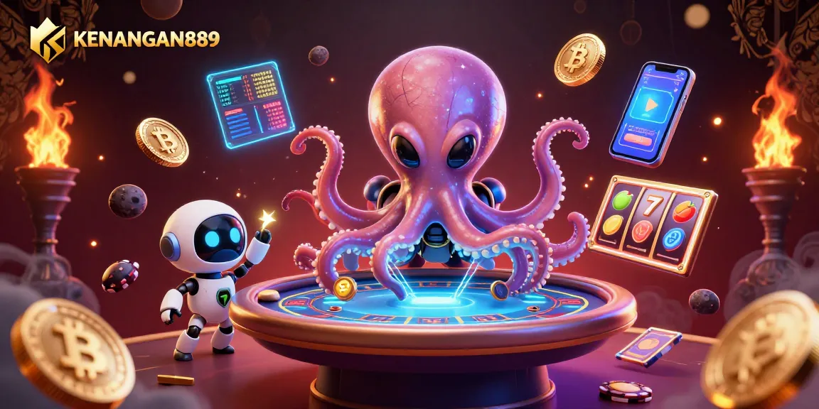 Experience thrilling gameplay with KENANGAN889's vibrant alien octopus and interactive poker scene.