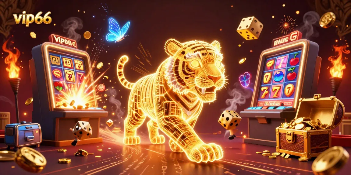 Engage in thrilling gaming action at vip66 with a vibrant casino-themed illustration full of excitement.