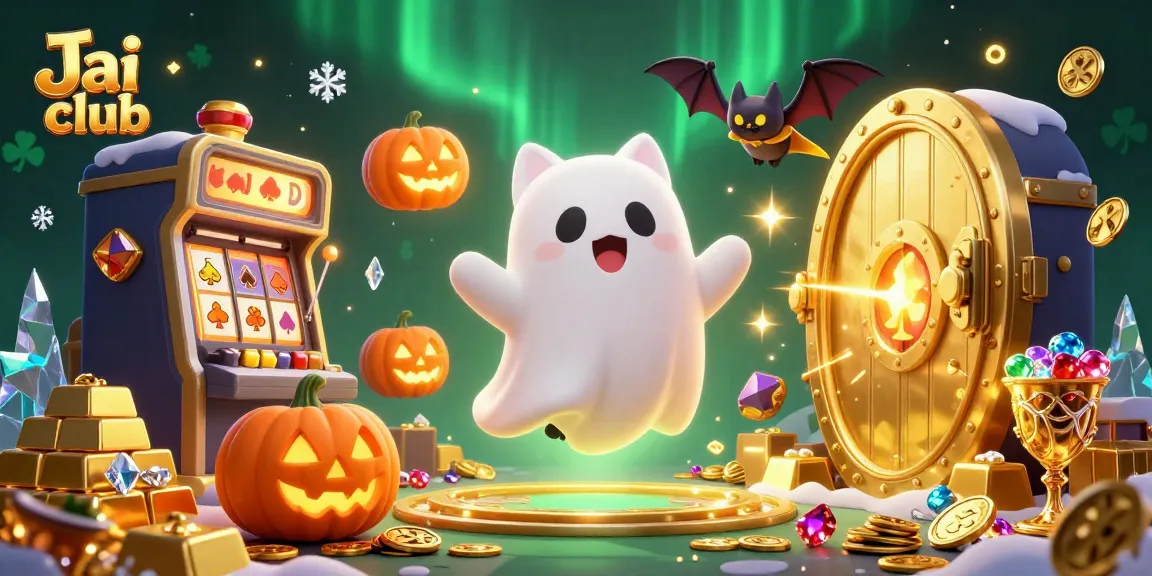 Engage with the Jai club's exciting haunted casino adventure featuring lucky symbols and enchanting characters!
