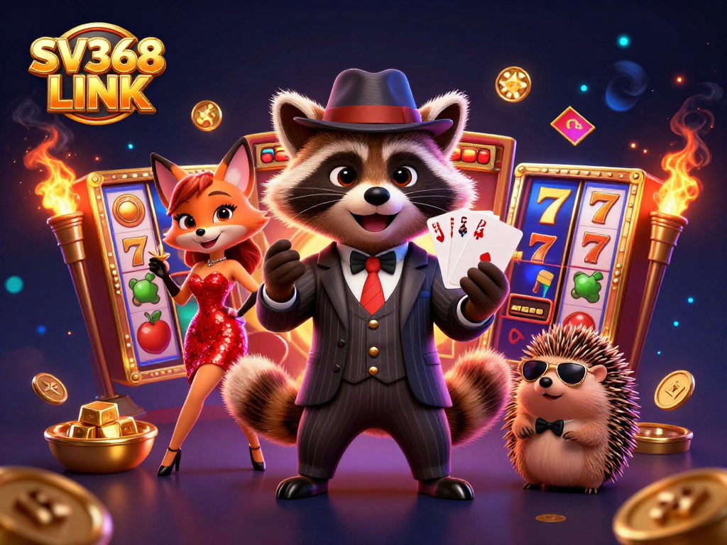 Experience exciting gameplay with SV368 LINK through a charming raccoon and friends at the slots.