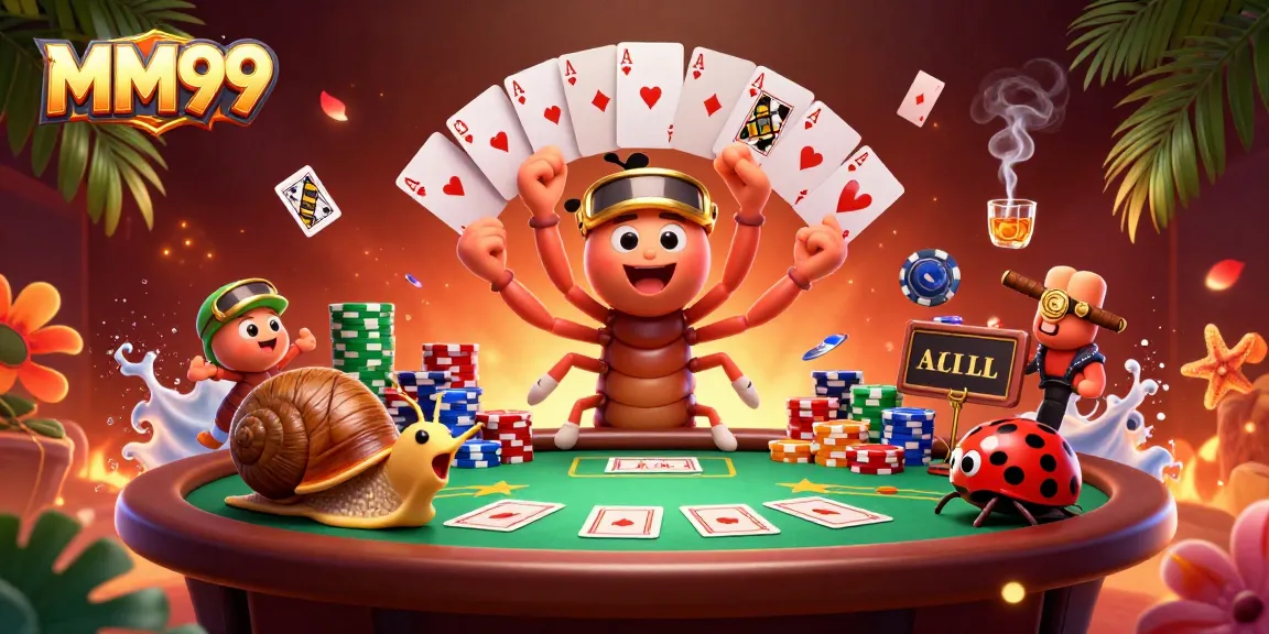 Experience thrilling gameplay at MM99 with a vibrant 3D casino scene highlighting unique characters and action.