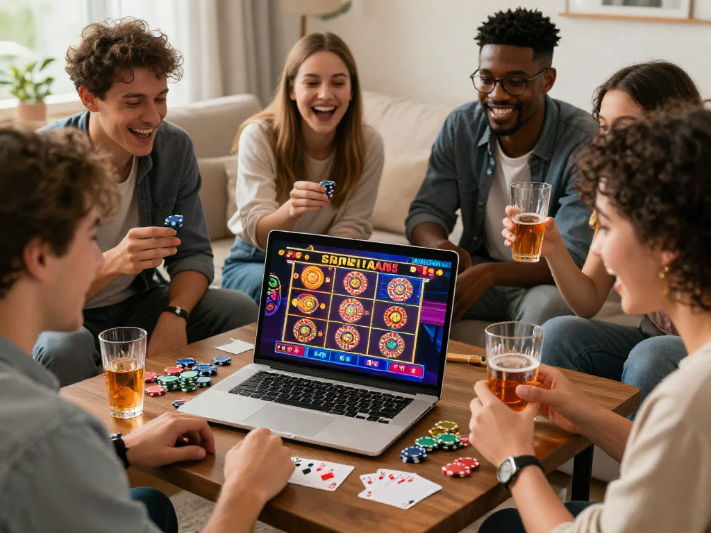 giocatori entusiasti divertendosi con i migliori casino non AAMS online in un'accogliente sala da gioco