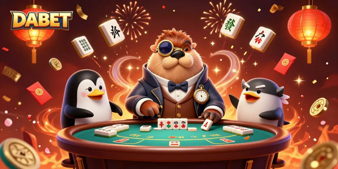 DABET showcases a vivid underwater poker scene with a stylish walrus and playful characters, capturing the essence of gaming.