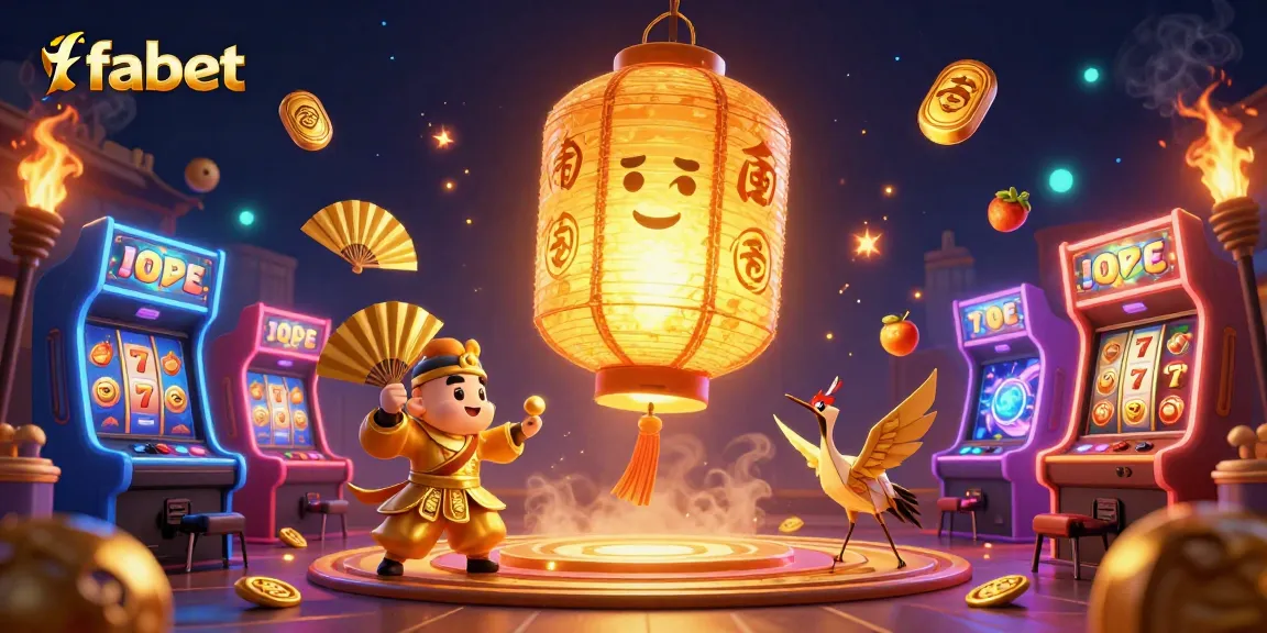 Experience fabet's vibrant casino scene with lucky symbols and playful characters.