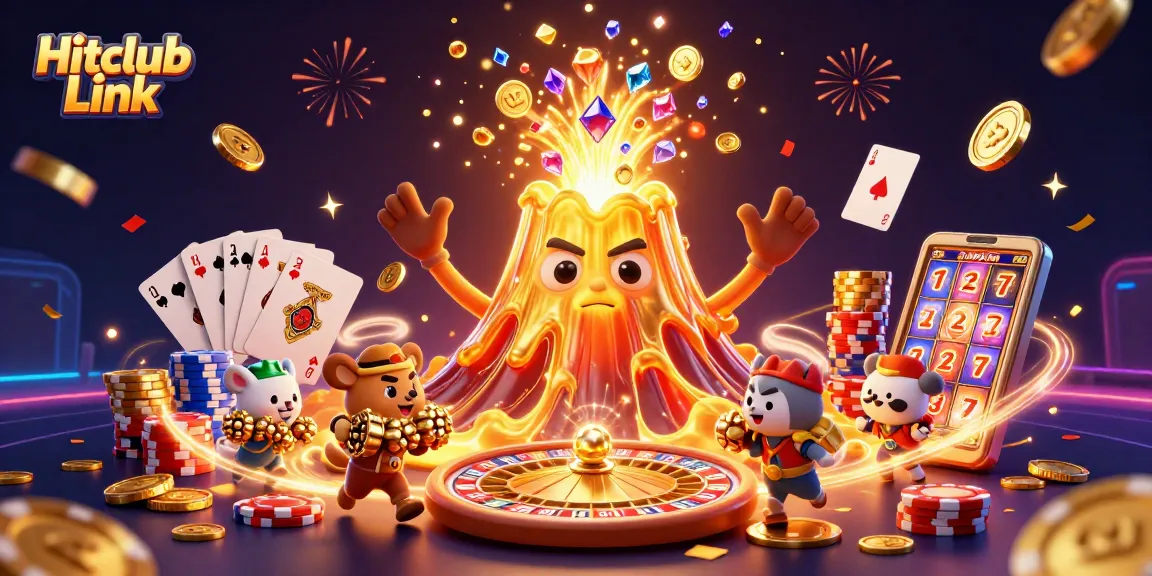 Experience thrilling wins at Hitclub Link with golden treasures and vibrant casino elements.