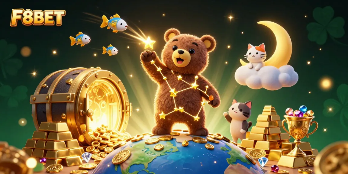 Experience F8BET with a magical gaming atmosphere, adorned with golden treasures and celestial characters!