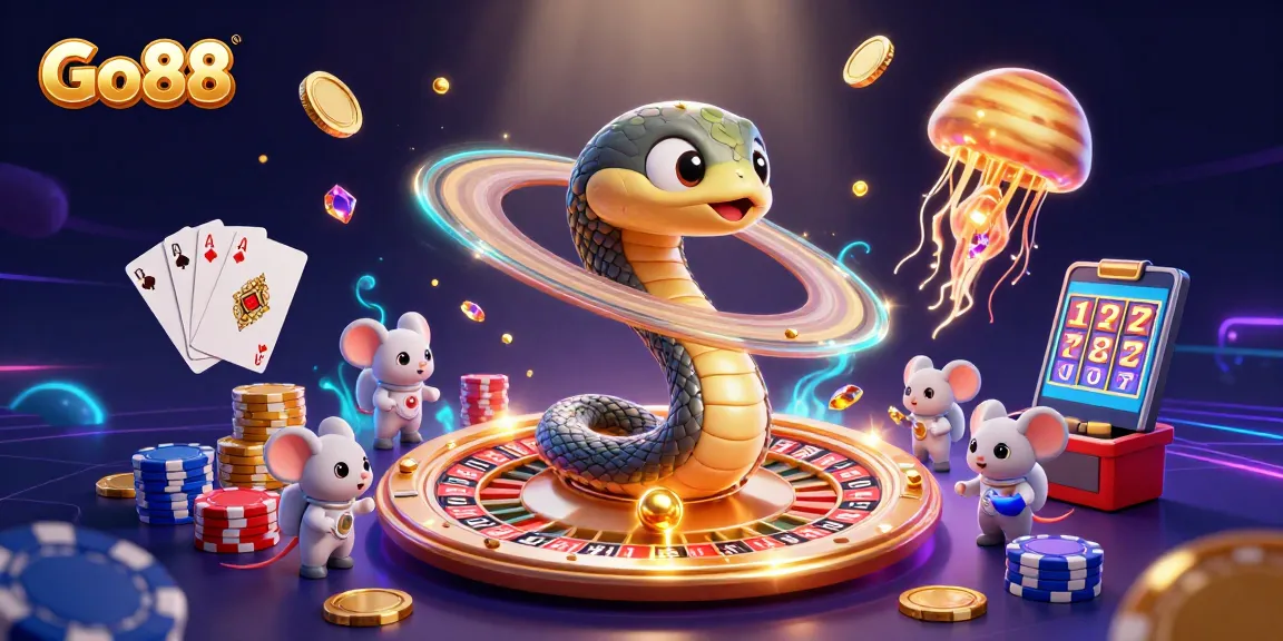 Experience exhilarating gameplay at Go88 with vibrant images of casino fun and action-packed moments.