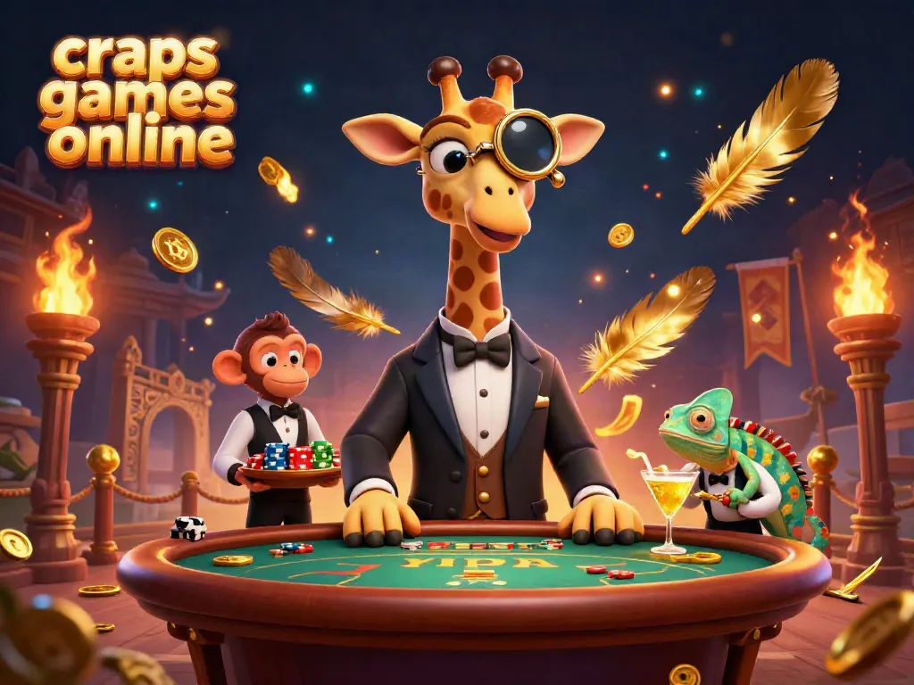 Experience thrilling craps games online with a vibrant scene of virtual gaming excitement.