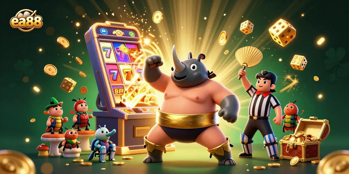 Bet big at ea88 with thrilling 3D casino games featuring vibrant scenes of winning jackpots and lively characters.