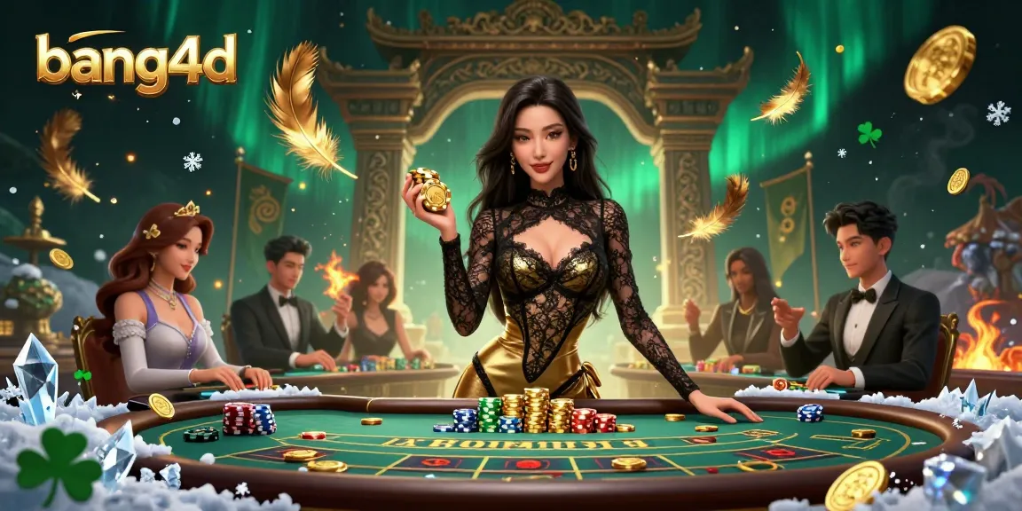 Experience high-stakes baccarat at bang4d with stunning golden chips and a glamorous atmosphere.