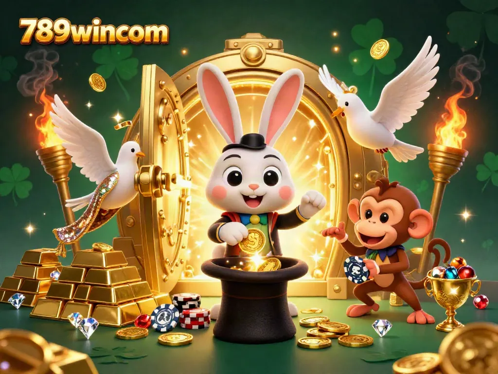 Engage in thrilling gameplay at 789wincom with a magical 3D casino scene showcasing excitement and rewards.