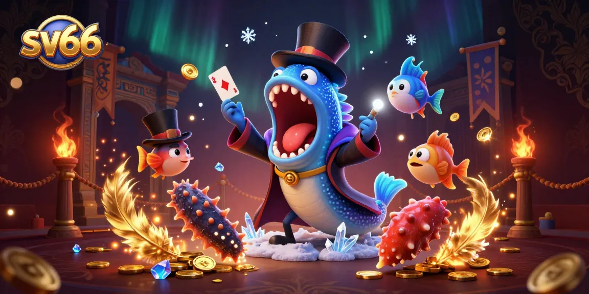 Experience thrilling gameplay at sv66 with a vibrant illustration of a deep-sea magic act.