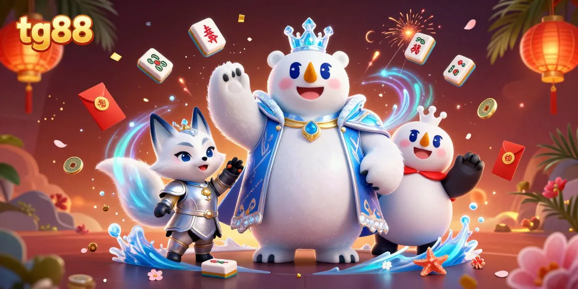 Engage with tg88's thrilling casino action, featuring vibrant characters, festive symbols, and dynamic energy.