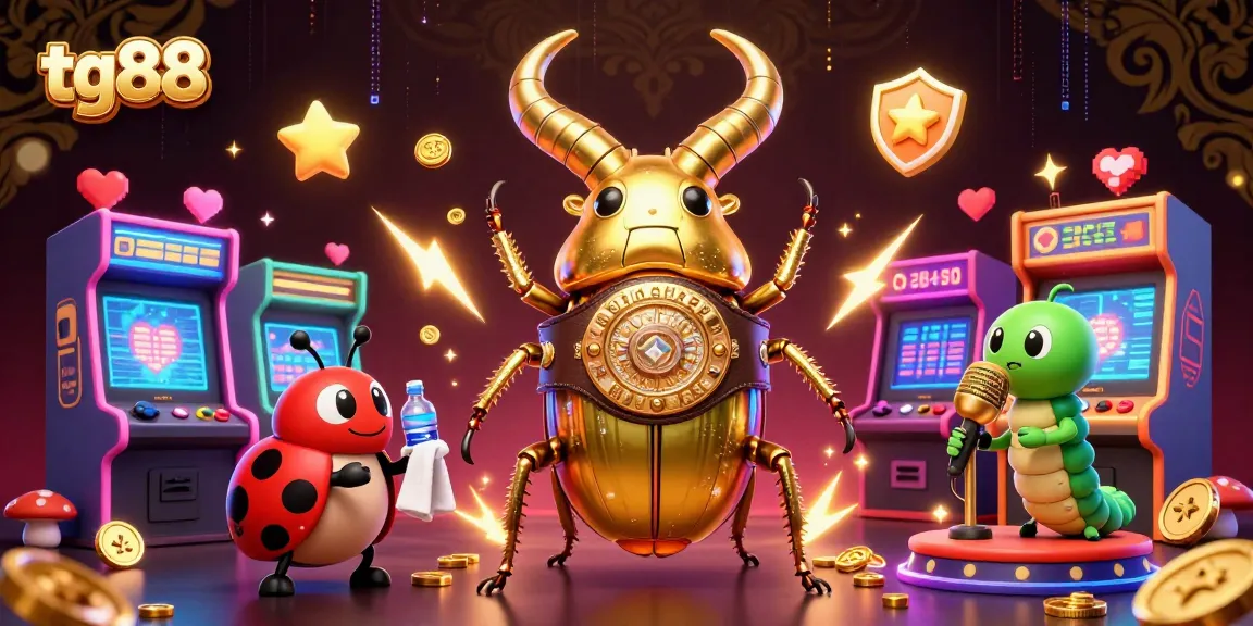 Engage with tg88's vibrant casino scene featuring dynamic gambling characters and colorful gaming elements.