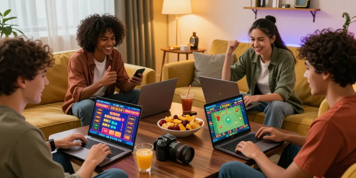 Enjoying an exciting gaming night with friends at home featuring Pin-Up Casino Paraguay online gaming interfaces.