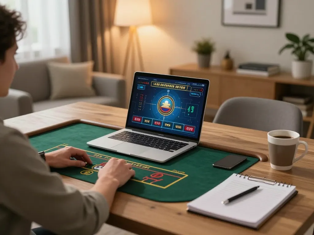 Engaging in online gaming at gg88com with a live dealer setup in a cozy home environment