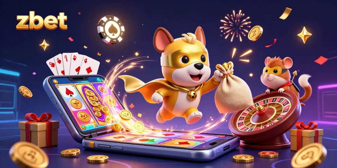 Win big with zbet in this vibrant 3D casino illustration featuring exciting game elements.