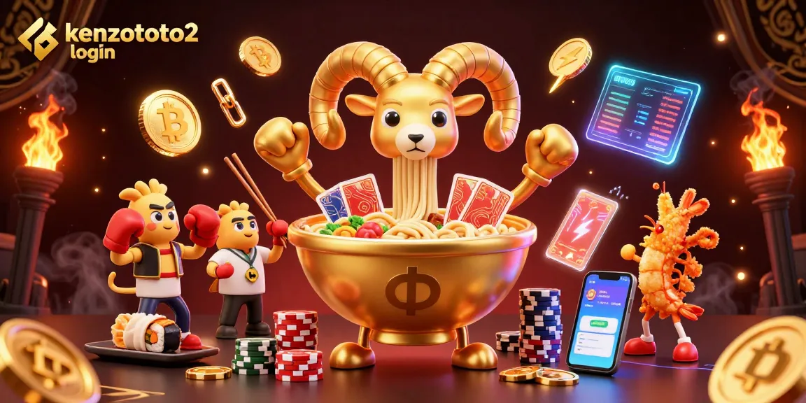 Permainan slot kenzototo2 login dengan ilustrasi karakter menarik dan elemen kasino unik.