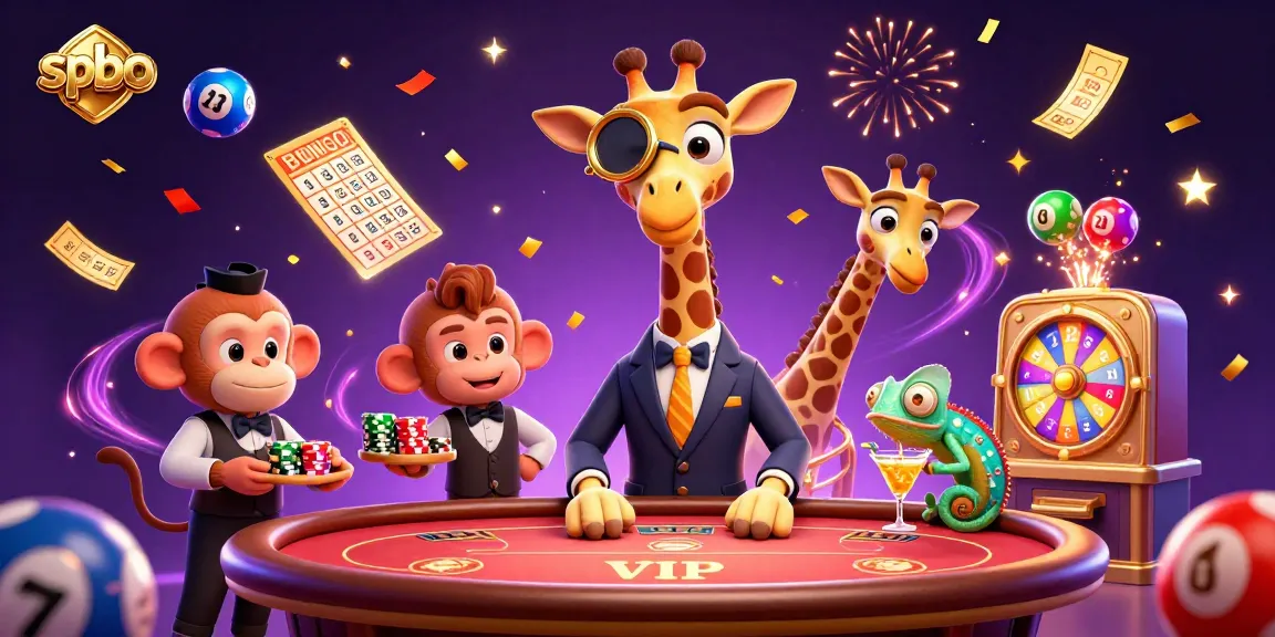 Win big at spbo with a high-roller giraffe and fun casino elements in a vibrant scene.