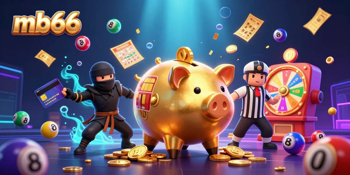Engage with mb66 in an exciting casino scene featuring colorful lottery elements, dynamic action, and vibrant characters.