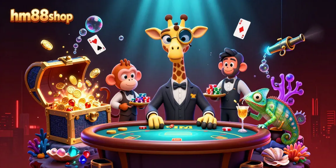 hm88shop invites gamers to enjoy vibrant casino adventures with unique characters and elements.