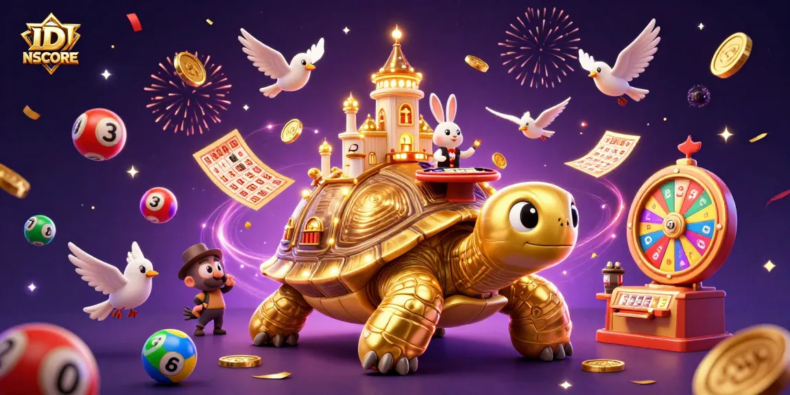 Experience thrilling gameplay at IDNSCORE with vibrant lottery elements and dynamic casino scenes.
