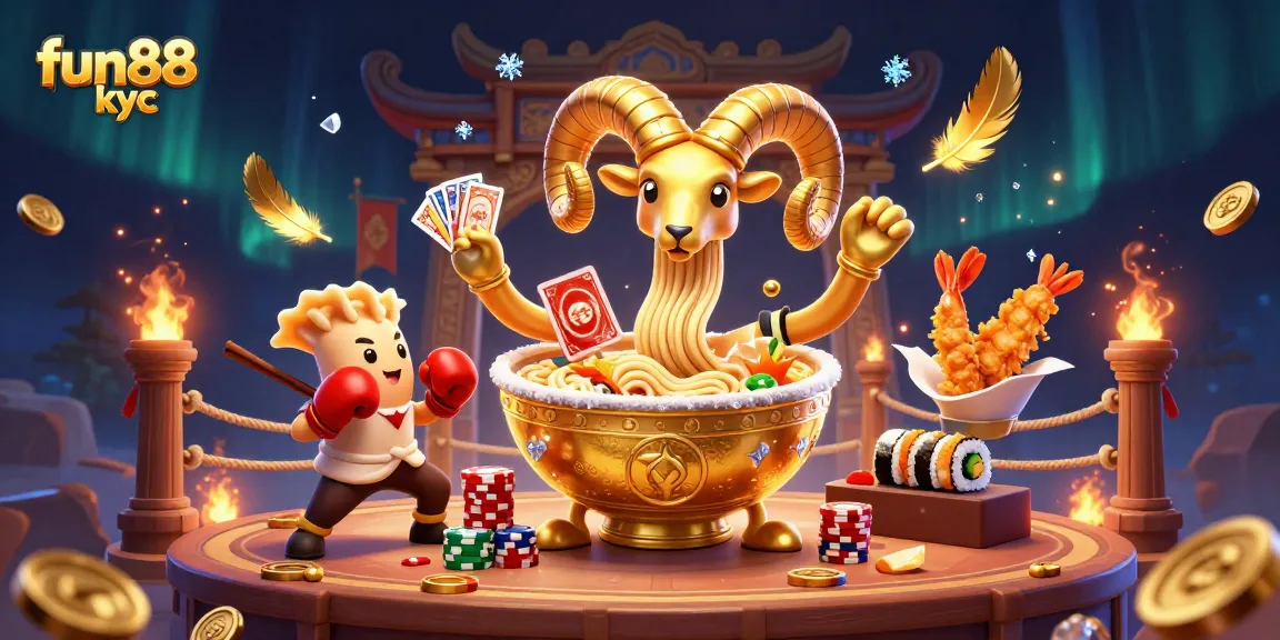 Chơi cá cược tại fun88 kyc với hình ảnh bàn casino và nhân vật hoạt hình hấp dẫn.
