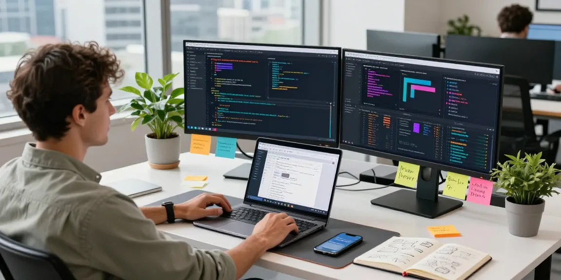 Build internal tools with AI in a modern software development workspace featuring coding activities and collaborative elements.
